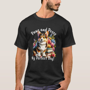 Pfoten und Prosa Corgi Buchliebhaber Cozy Lesegesc T-Shirt