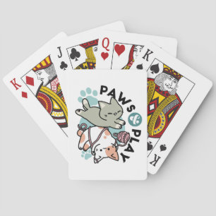 Pfoten und Spielen – Bezaubernde Katzenillustratio Spielkarten