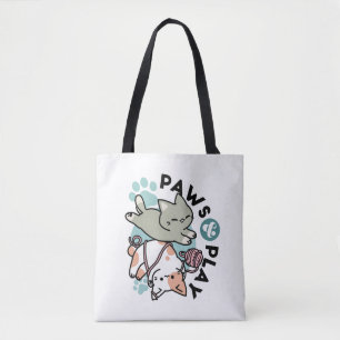 Pfoten und Spielen – Bezaubernde Katzenillustratio Tasche
