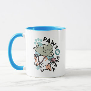 Pfoten und Spielen – Bezaubernde Katzenillustratio Tasse