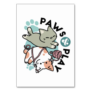 Pfoten und Spielen – Bezaubernde Katzenillustratio Tischnummer