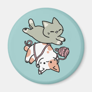 Pfoten und Spielen – Reizende Katzenillustration Magnet