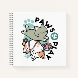 Pfoten und Spielen – Reizende Katzenillustration Notizbuch