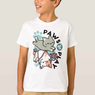 Pfoten und Spielen – Reizende Katzenillustration T-Shirt