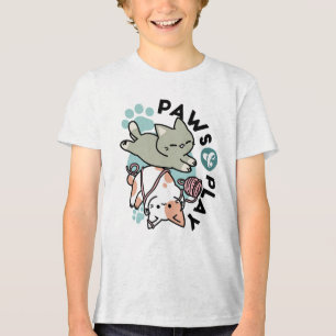 Pfoten und Spielen – Reizende Katzenillustration Tri-Blend Shirt