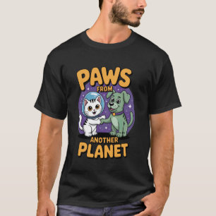 Pfoten vom Planeten Lustige Außerirdische Katze We T-Shirt