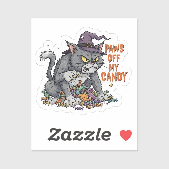 Pfoten von meiner Candy - Fierce Halloween Cat Aufkleber (Blatt)