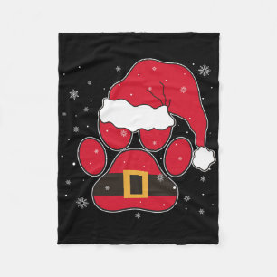 Pfoten Weihnachtsmann Hut Hund Katze Pfote Weihnac Fleecedecke