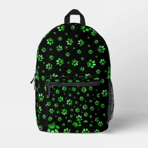 Pfotenabdruck funkelt grüner Glitter, Bedruckter Rucksack