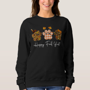 Pfotenabdruck Halloween Erntedankfest Herbst Katze Sweatshirt