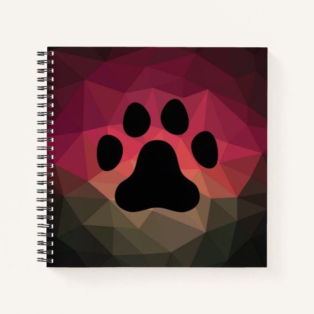 Pfotenabdruck, Katze/Hund-Fußabdruck Notizbuch (Vorderseite)