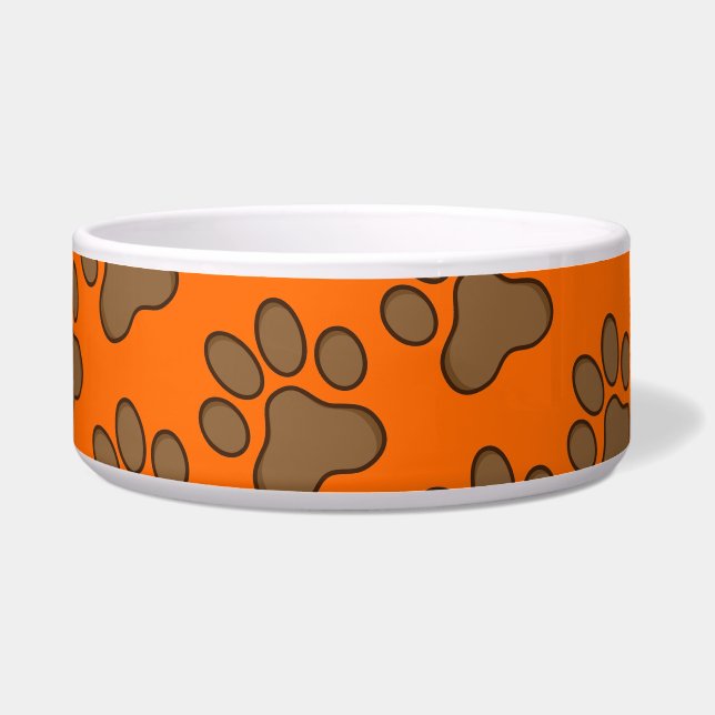 Pfotenabdruck Lebhaft orange Napf (Vorderseite)