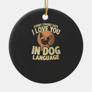 Pfotenabdruck-Liebe-Hunde-Zitat-Kunst für Tierbesi Keramik Ornament