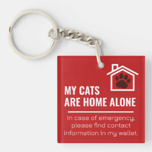 Pfotenabdruck Meine Katzen sind alleine zu Hause m Schlüsselanhänger