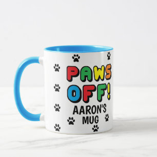 Pfotenabdruck-Muster Pfoten weg! Farbiger Druckbec Tasse