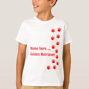 Pfotenabdruck rot - fügen Sie Ihren eigenen Namen  T-Shirt