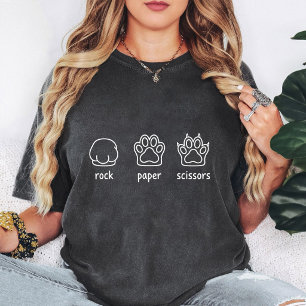 Pfotenabdruck Schere Stein Papier Lustiges Haustie T-Shirt