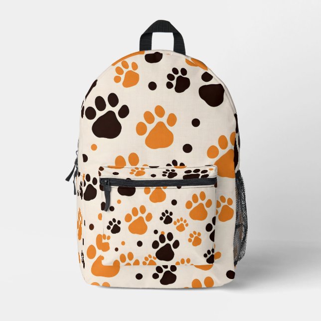 Pfotendruck Bedruckter Rucksack (Vorderseite)