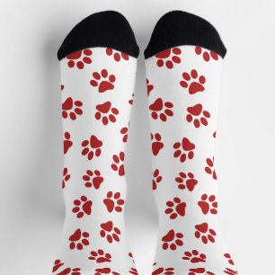 Pfotenmuster, Hundepfoten, rote Pfoten Socken