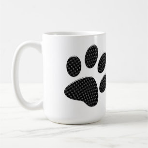 Pfotenpolka-Punkte aus schwarz-weiß Kaffeetasse