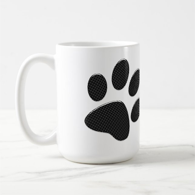 Pfotenpolka-Punkte aus schwarz-weiß Kaffeetasse (Links)