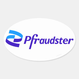 Pfraudster - Parody-Sticker für das Pfizer-Logo Ovaler Aufkleber