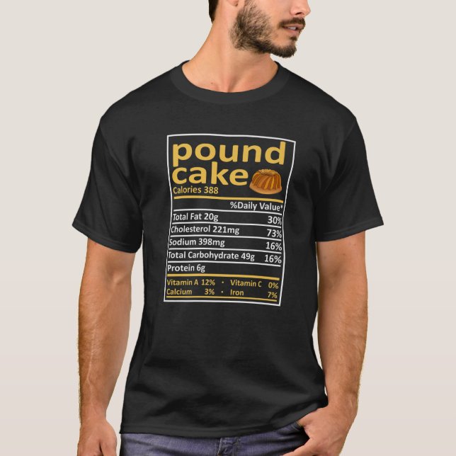 Pfund Cake Nutrition Facts Funny Erntedank T-Shirt (Vorderseite)