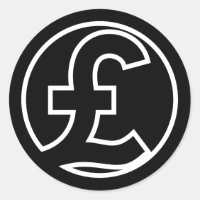 Pfund Sterling-Symbolwährung in schwarzem Kreis