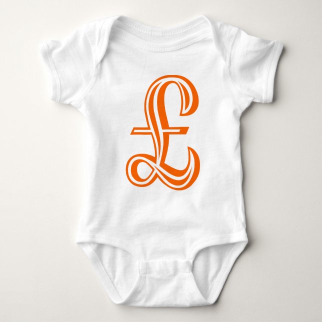 Pfund-Zeichen - Orange Baby Strampler (Vorderseite)