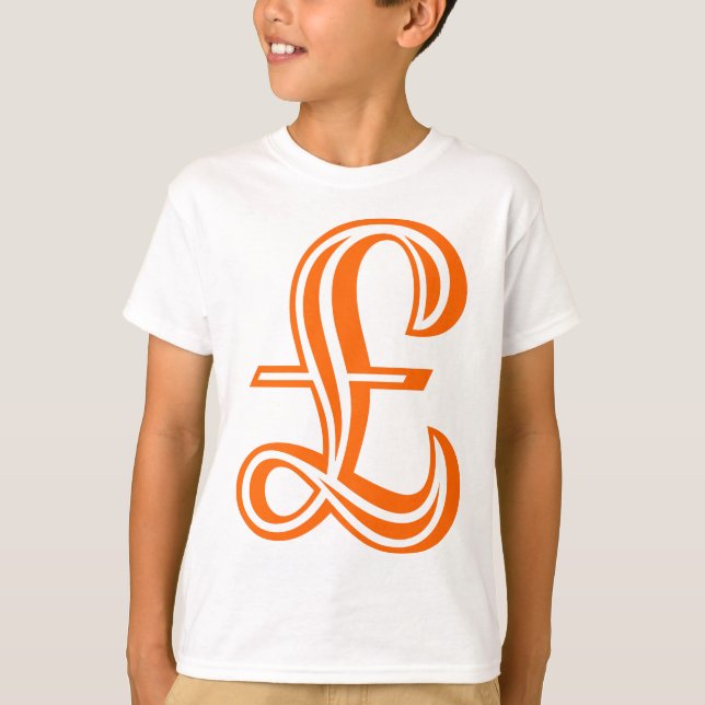 Pfund-Zeichen - Orange T-Shirt (Vorderseite)