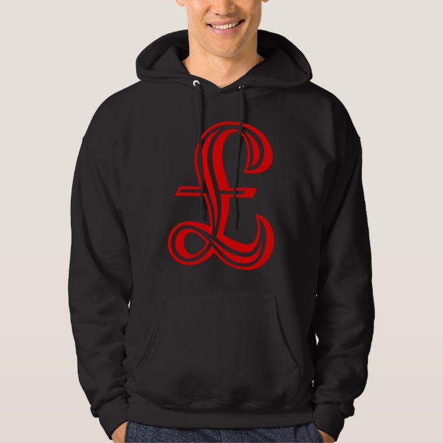Pfund-Zeichen - Rot Hoodie (Vorderseite)