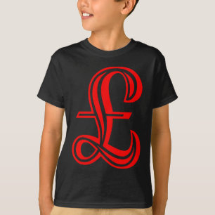 Pfund-Zeichen - Rot T-Shirt