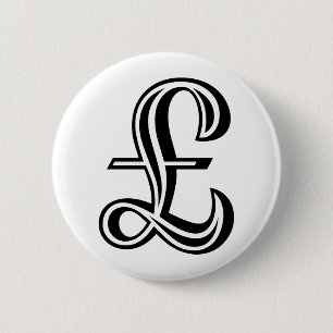 Pfund-Zeichen - Schwarz Button