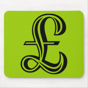 Pfund-Zeichen - Schwarz Mousepad