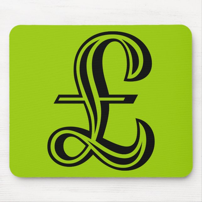 Pfund-Zeichen - Schwarz Mousepad (Vorne)