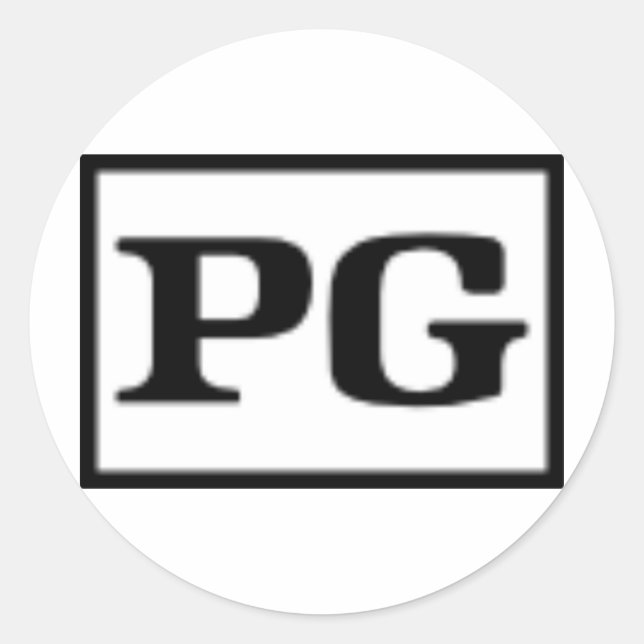 PG, Bewertungssystem Runder Aufkleber (Vorderseite)