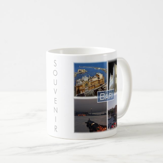 PGL023 BARI, Pouilles, Italie, Europe, Mug de café (Devant droit)