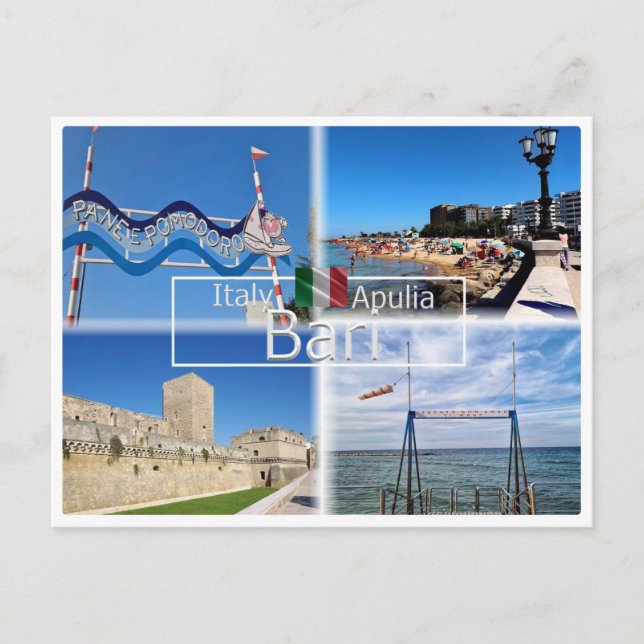 PGL044 BARI, Strandabschnitt e pomodoro, Postkarte (Vorderseite)