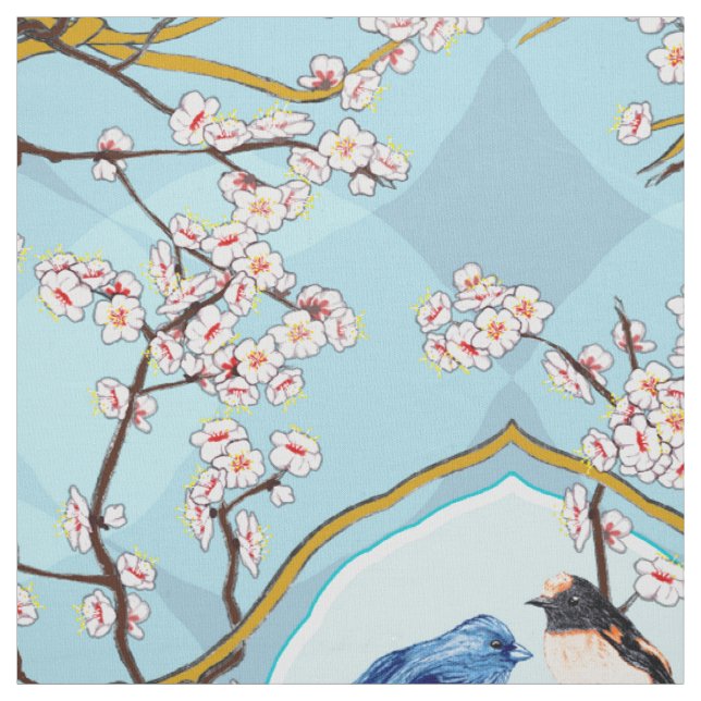 PH&D Bluebird Vignette Toile Fabric Sky Blue Stoff (Muster)