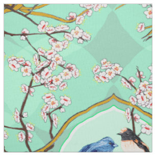 PH&D Bluebird Vignette Toile Tissu Émeraude