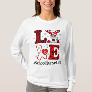 Ph Liebe Rentier School Krankenschwester Weihnacht T-Shirt