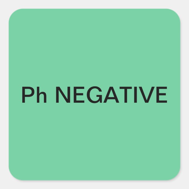 Ph Negative Medical Chart Labels Quadratischer Aufkleber (Vorderseite)