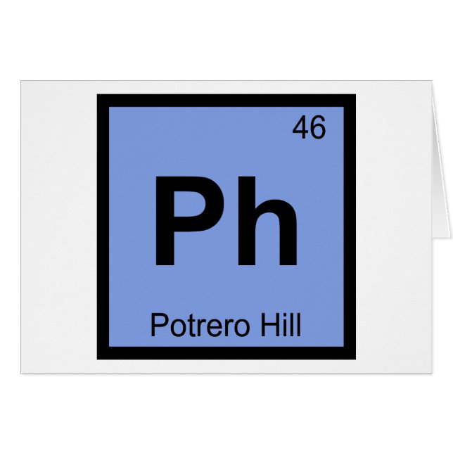 Ph. Potrero Hill San Francisco Chemistry Symbol (Vorderseite (Horizontal))