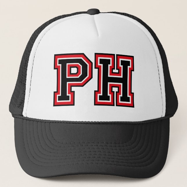 "PH" Trucker-Mütze mit Monogramm Truckerkappe (Vorderseite)