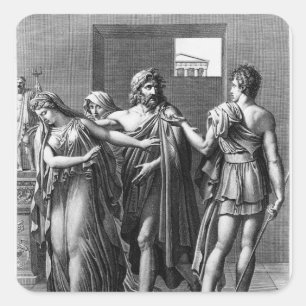 Phaedra, Theseus und Hippolytus Quadratischer Aufkleber