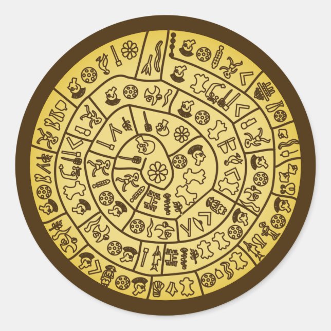 Phaistos Disk von Minoan Kreta Runder Aufkleber (Vorderseite)