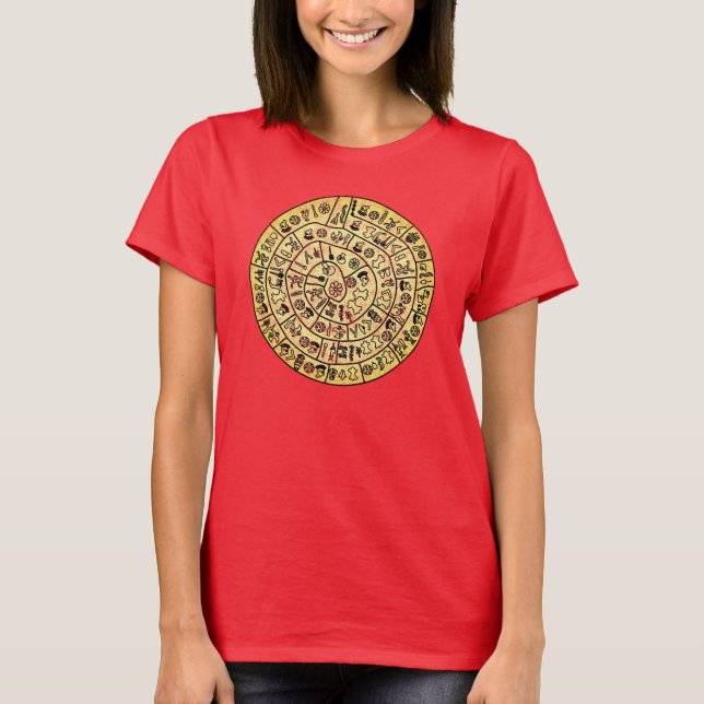 Phaistos Disk von Minoan Krete Distressed T-Shir T-Shirt (Vorderseite)