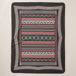 Phaistos Ritual: Minoan Black & Red Sherpa Blanket Sherpadecke
