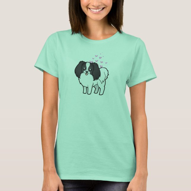 Phalene/Japanische Chin Liebe T-Shirt (Vorderseite)