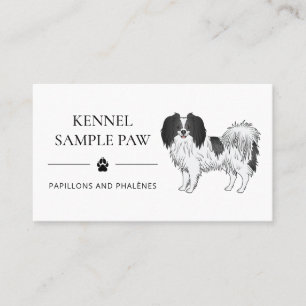Phalène mit schwarzen Details Hundeklee und Züchte Visitenkarte